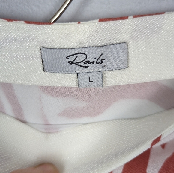 Rails London Zebra Flowy Animal Print Rust White Midi Skirt Size Large - Picture 5 of 11